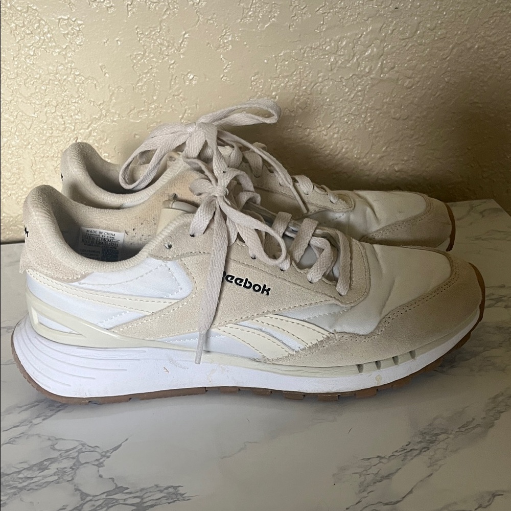 Reebok Women's White and Cream Sneakers